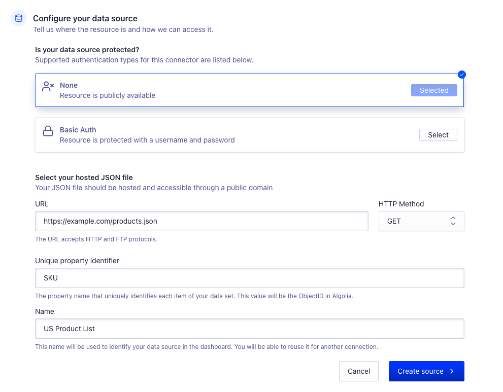 Configure your data source