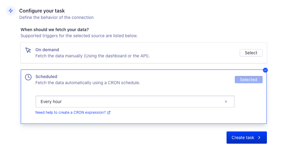 Configure your task