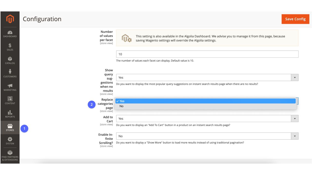 Magento 2 category page settings