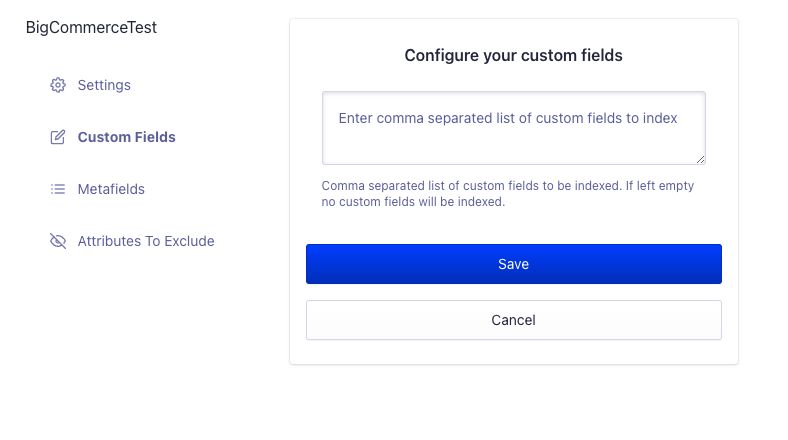 Bigcommerce custom fields configuration